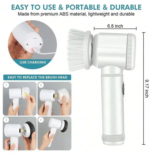 Electric Spin Scrubber, Bathroom Cordless Cleaning Brush Power Scrubber