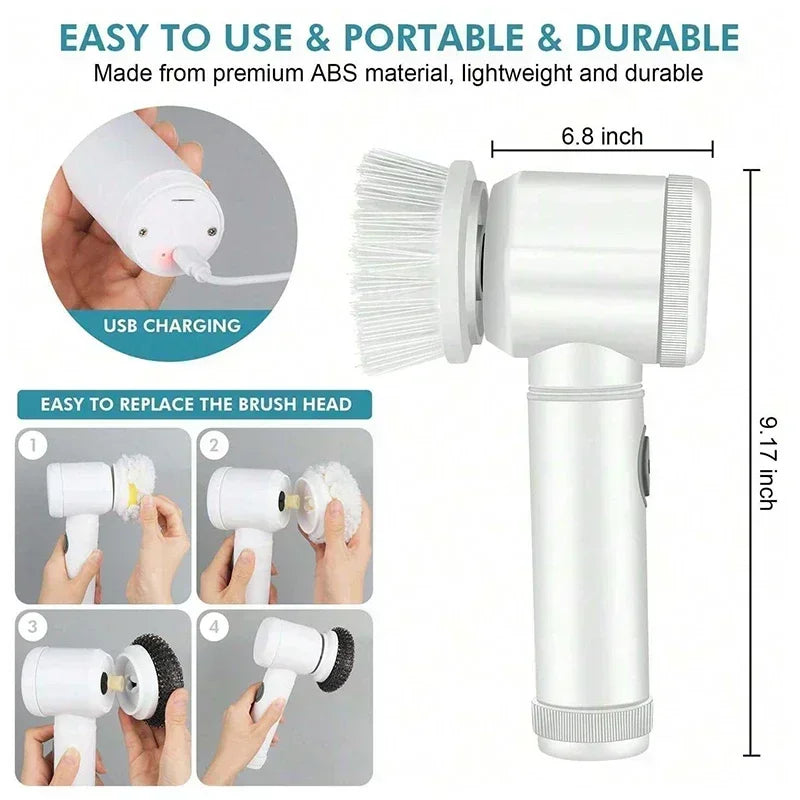 Electric Spin Scrubber, Bathroom Cordless Cleaning Brush Power Scrubber